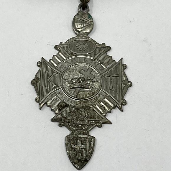 1895 Masonic Medallion Knights Templar KT Boston Bridgeport Hamilton CT Medal - Picture 4 of 7